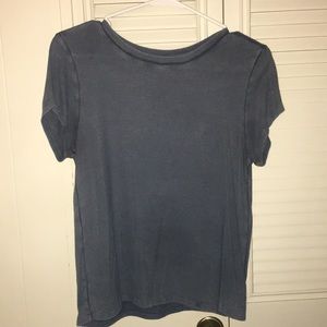 Distressed ribbed tee